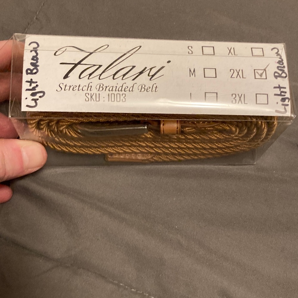Light Brown Stretch Braided Belt 2XL